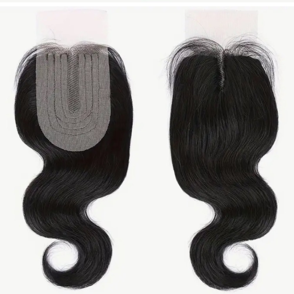 100% human hair 18 inch black lace closure